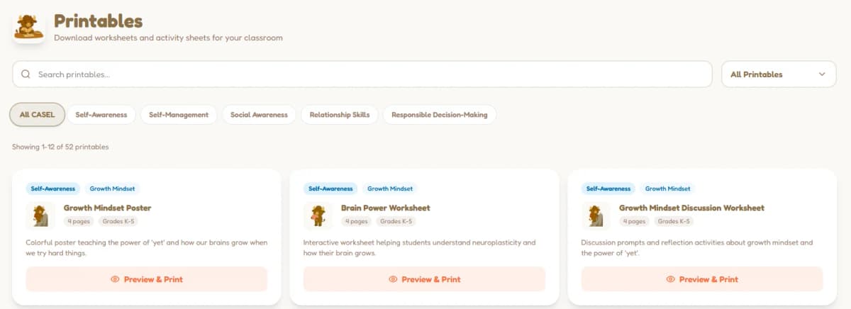 Printable Worksheets & Resources
